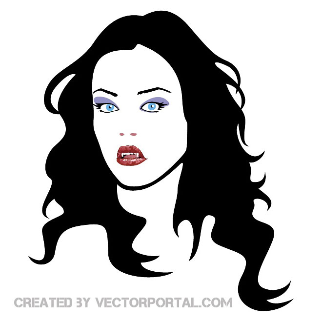 Vampire girl vector.