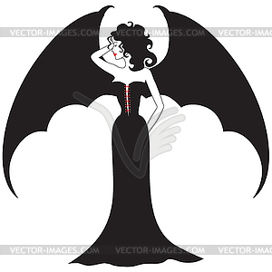 Vampire lady vector.