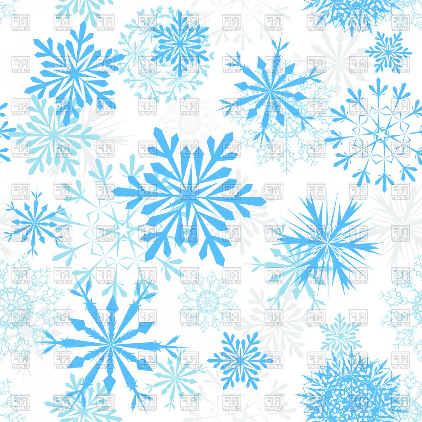 Blue Snowflakes Background Vector Clipart