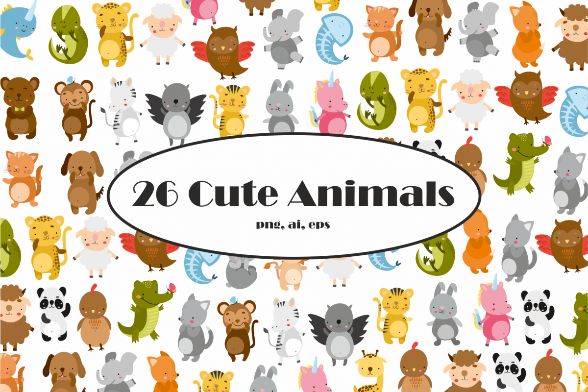 Cute Animals Vector Clipart