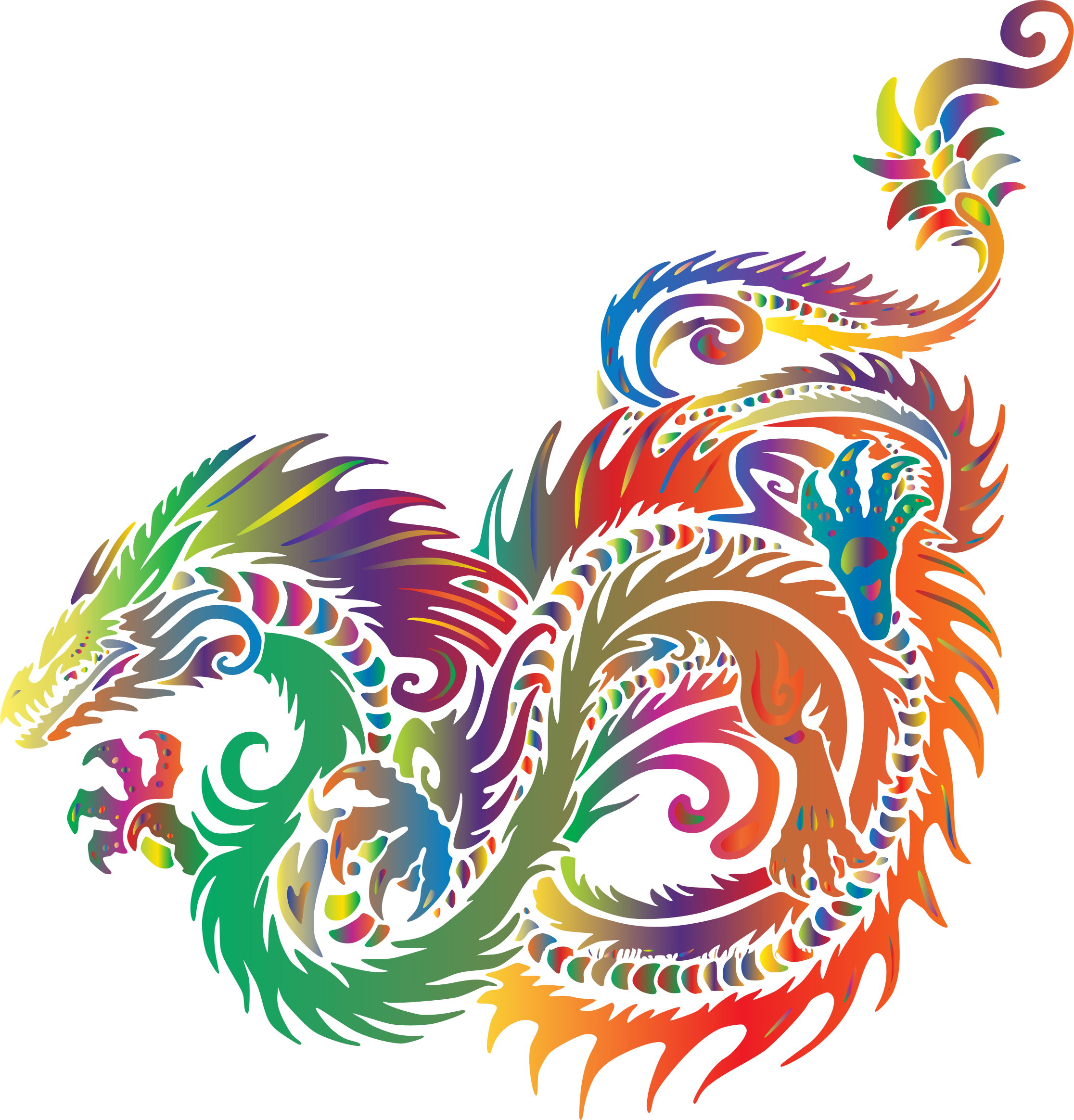Colored Prismatic Dragon Vector Clipart image
