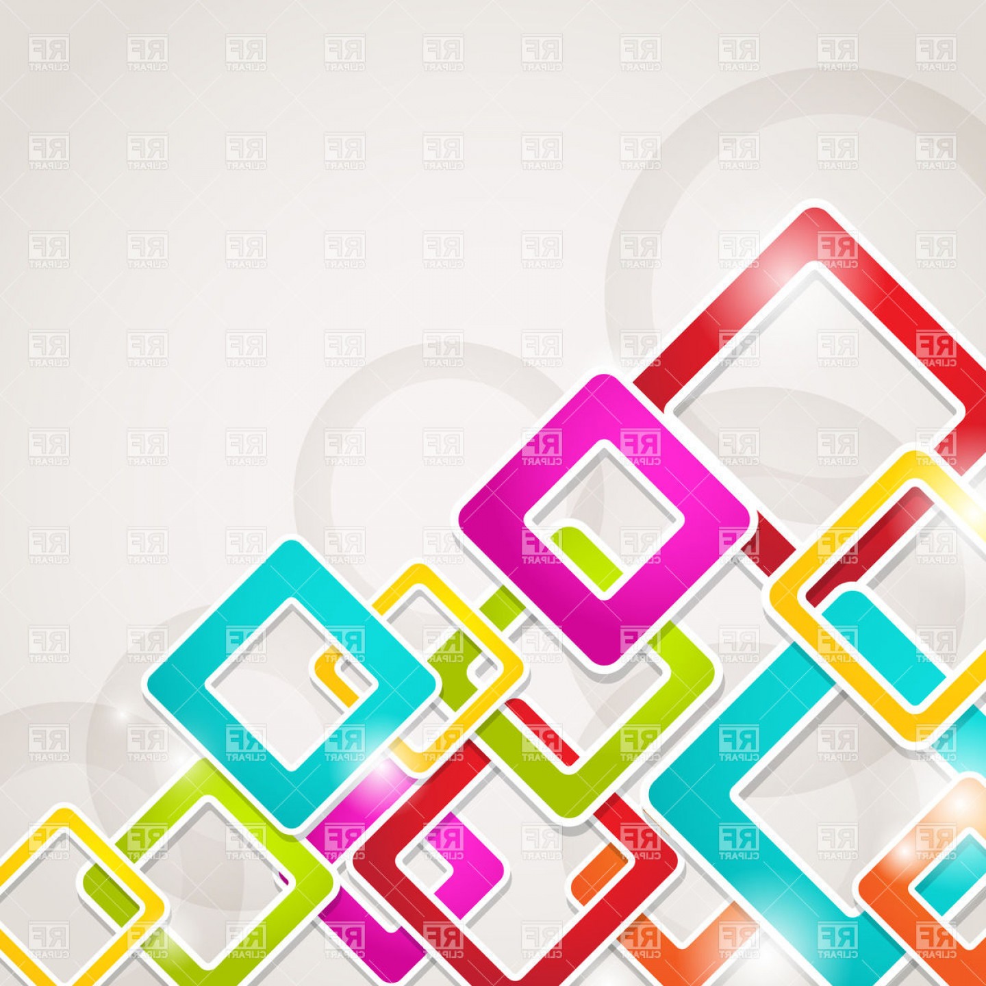 Abstract Background With Circles And Squares Vector Clipart