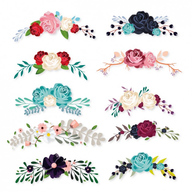 Floral ornaments collection Vector
