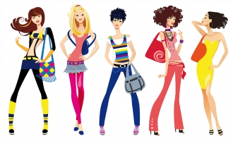 Fashion shopping girls clip art free vector download