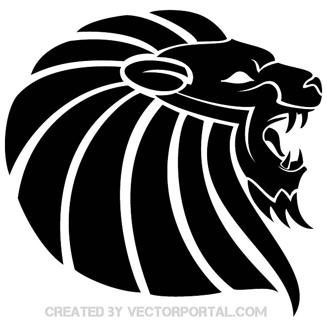LION BLACK VECTOR CLIPART