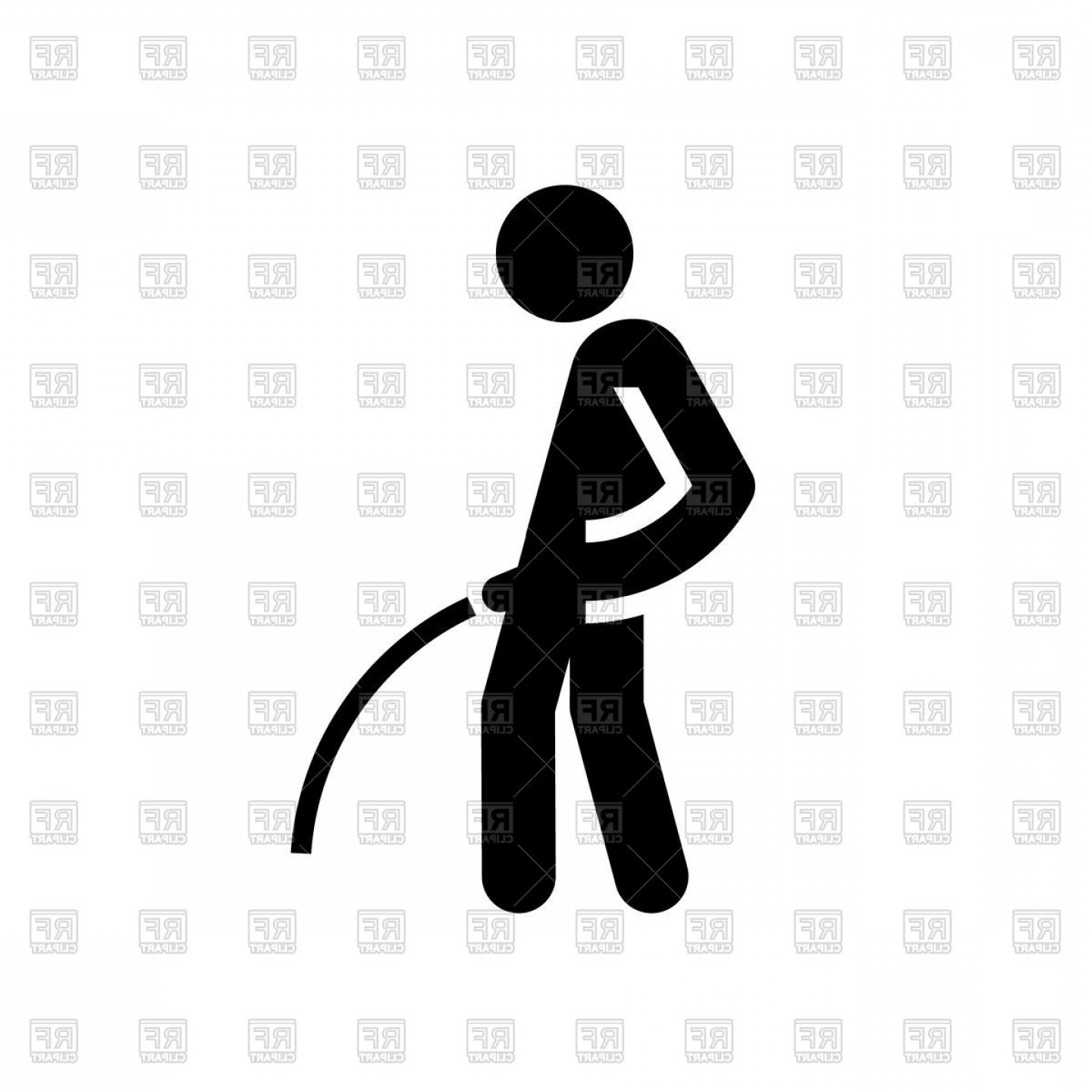 Black Toilet Icon Man Vector Clipart