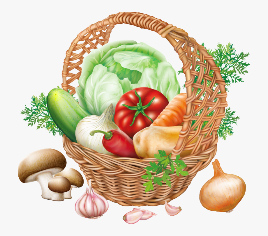 Basket With Vegetables Png Clipart Image