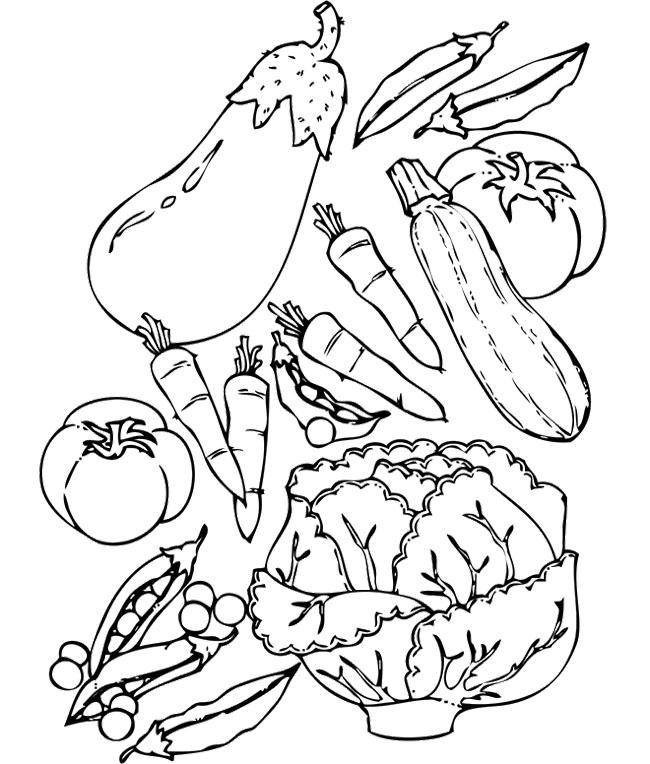 vegetables clipart coloring