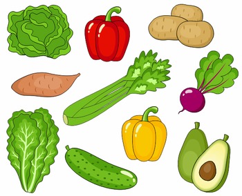 Vegetables Clip Art, Cute Veggies Clipart