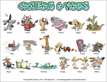 Critters verbs cartoon.