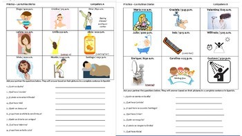 Daily Routine Clipart Worksheets