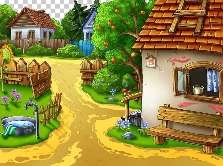 Village animation cartoon.