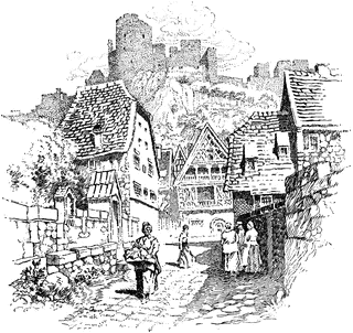 Medieval village clipart.