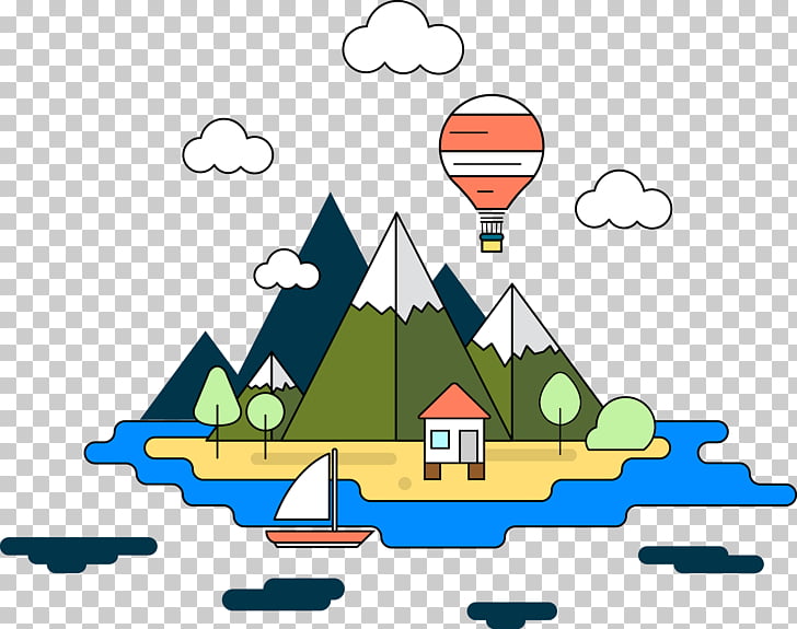 Island Village Illustration, illustration Sea island village