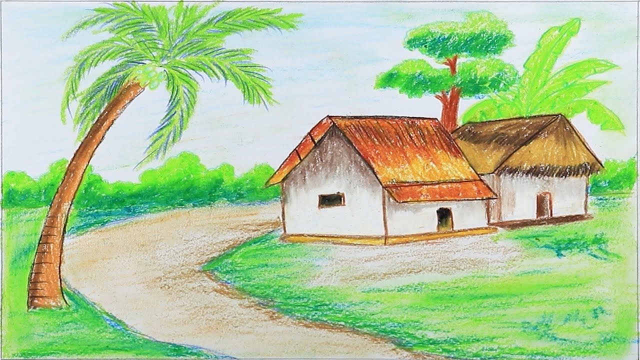 Free Drawn Village scenery, Download Free Clip Art on Owips