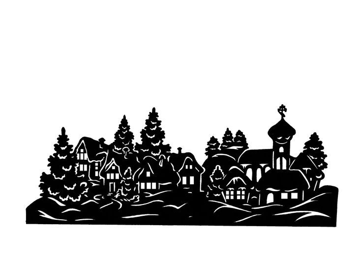 Image result for christmas village silhouette
