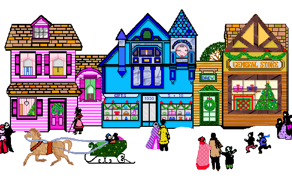 Christmas town clipart.