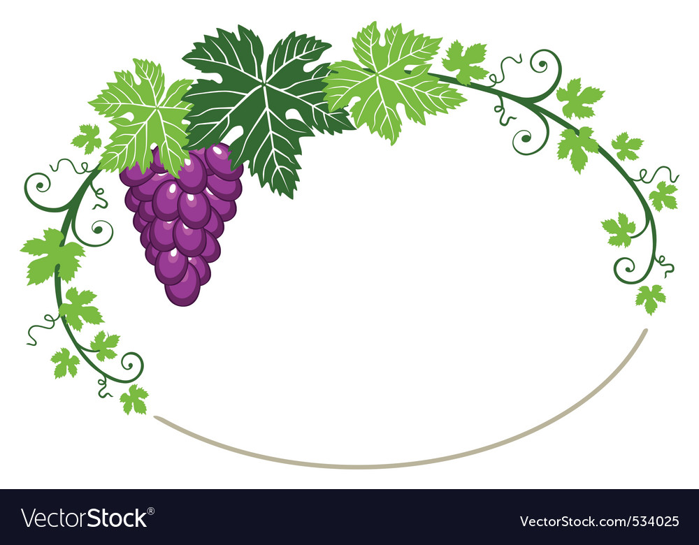 Grapes frame with leaves