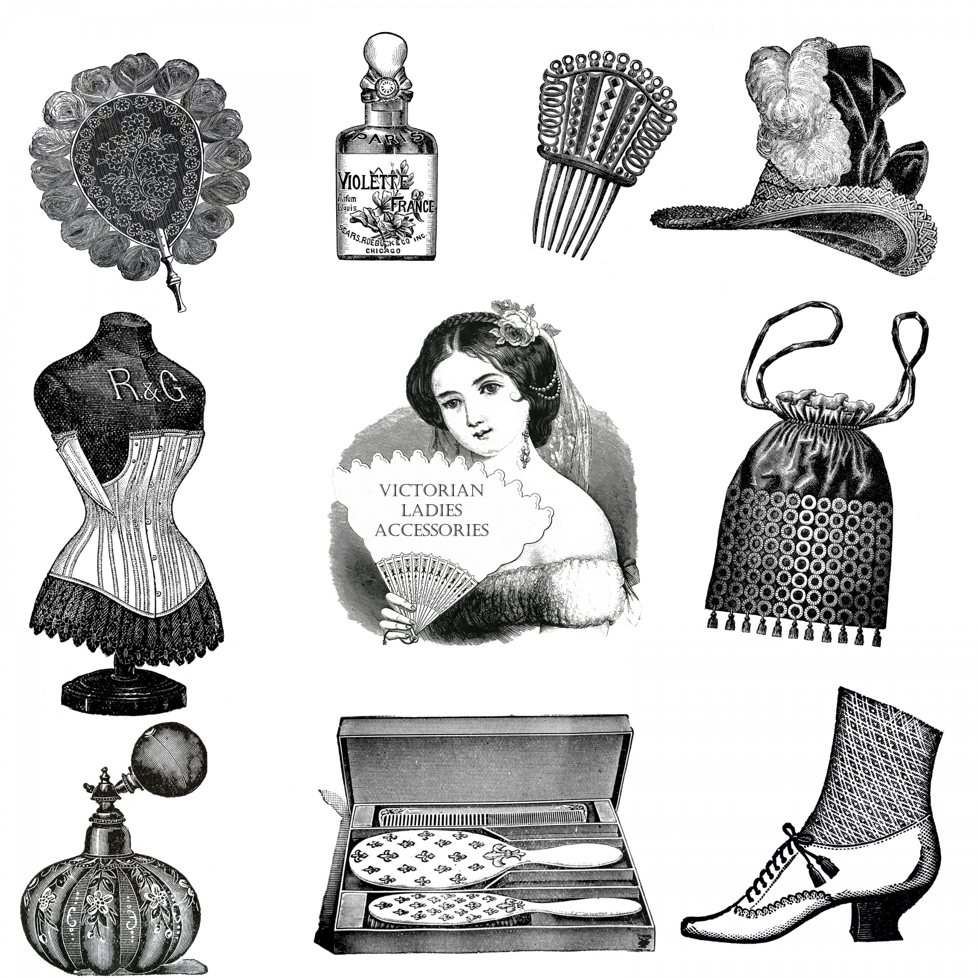 Accessories,vintage,victorian,clipart,clip art