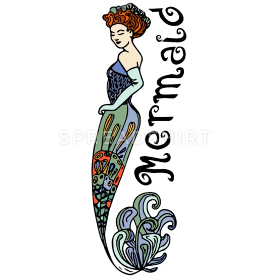 vintage mermaid clipart art deco