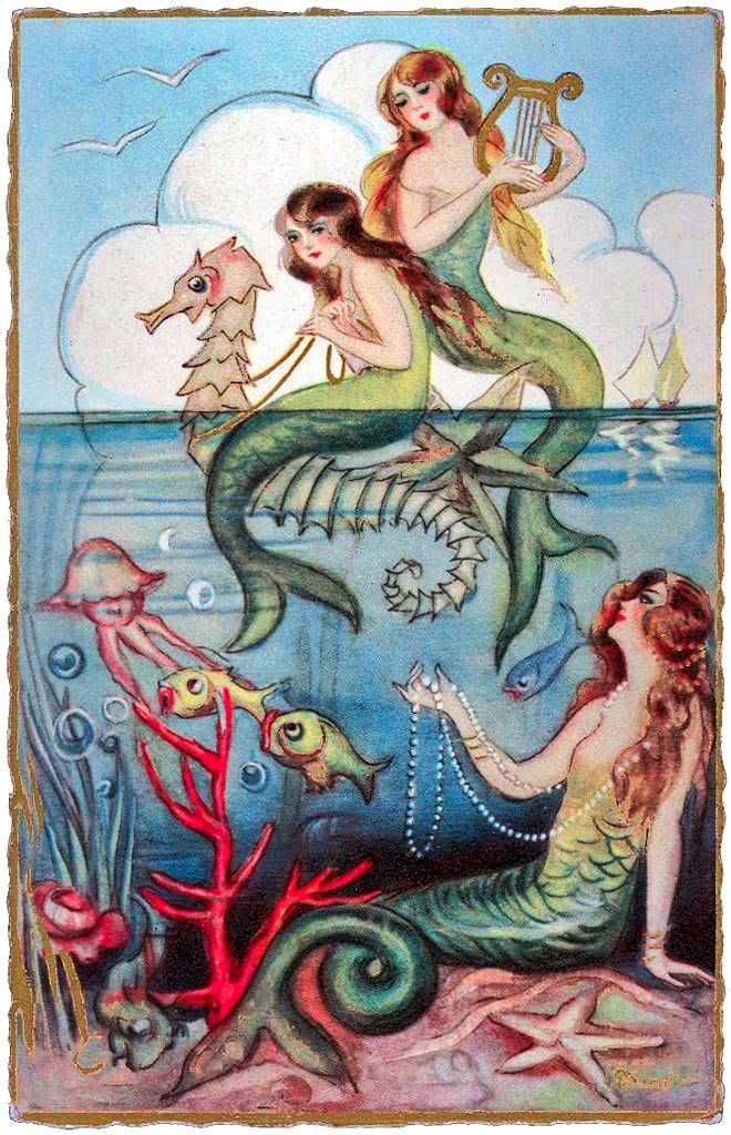 Art nouveau mermaid.