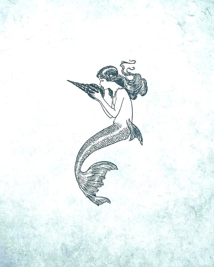 Vintage mermaid art