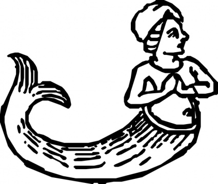 vintage mermaid clipart medieval
