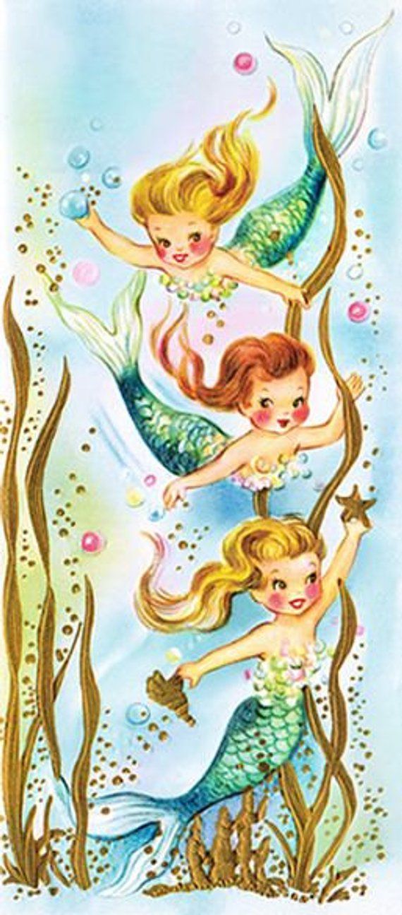 Vintage mermaid kids.