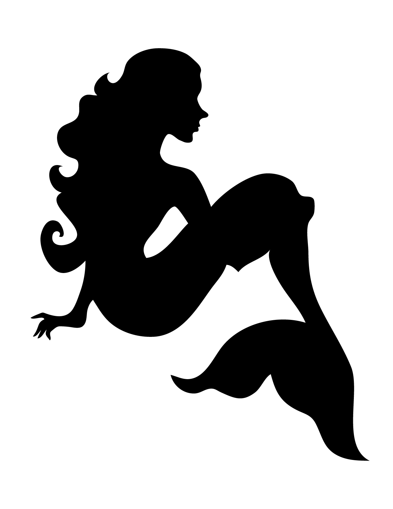 vintage mermaid clipart silhouette