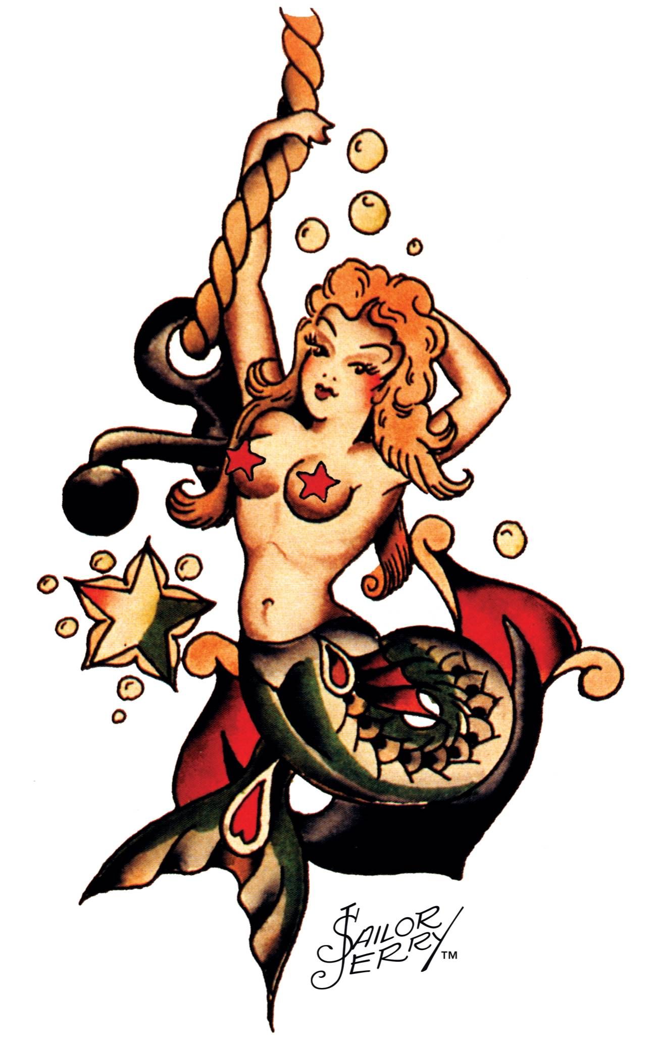 Sailor Jerry Mermaid Tattoo Designs
