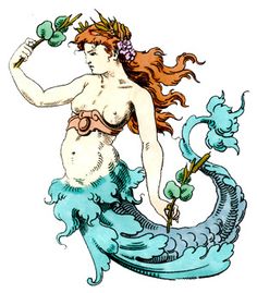 vintage mermaid clipart victorian