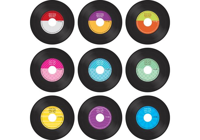Colorful Vinyl Record Vectors