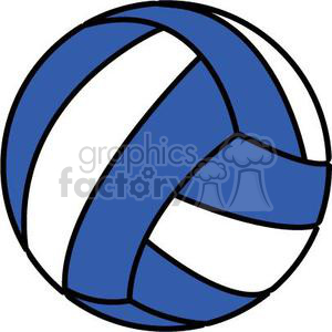 Volleyball blue and white clipart