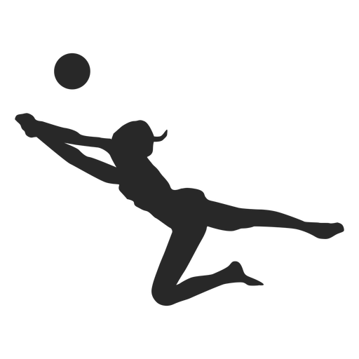 Dig volleyball silhouette.