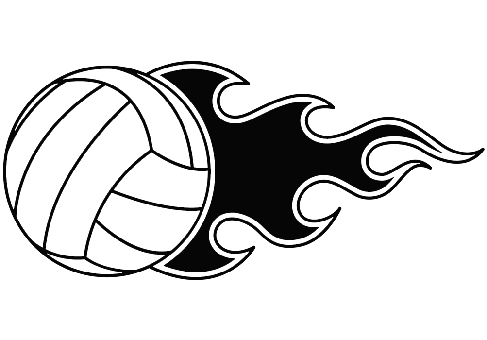 Best Flaming Volleyball Clipart