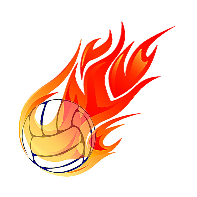 Flaming volleyball cliparts.