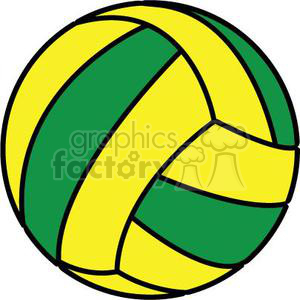 Volleyball green yellow clipart