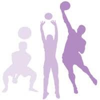 Pass set spike volleyball clipart in purple
