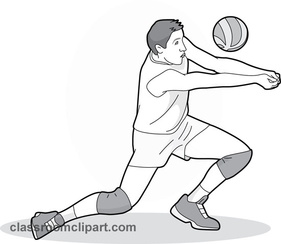 Volleyball Player Passing Clipart