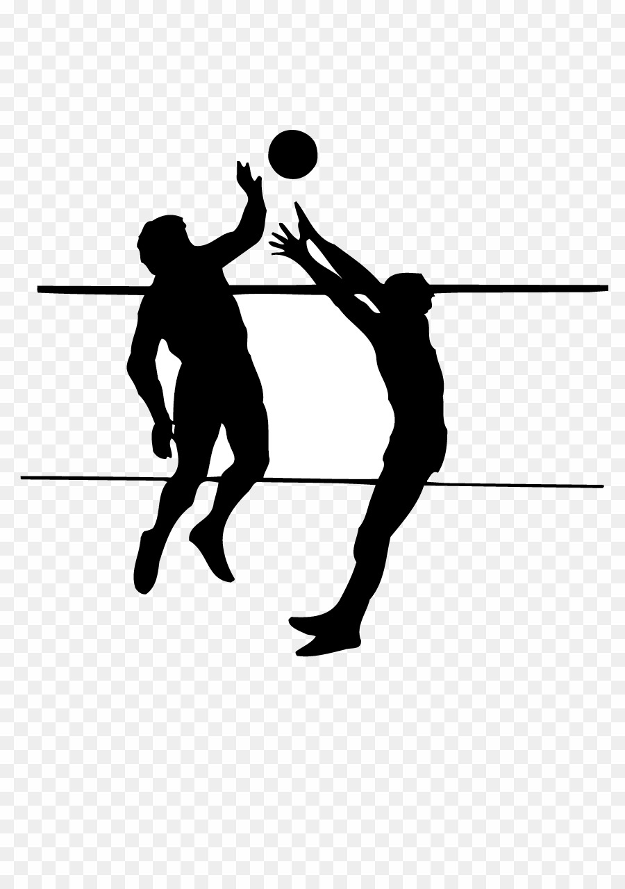 Transparent Volleyball Players Silhouette PNG Volleyball