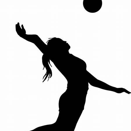 Volleyball player silhouette.