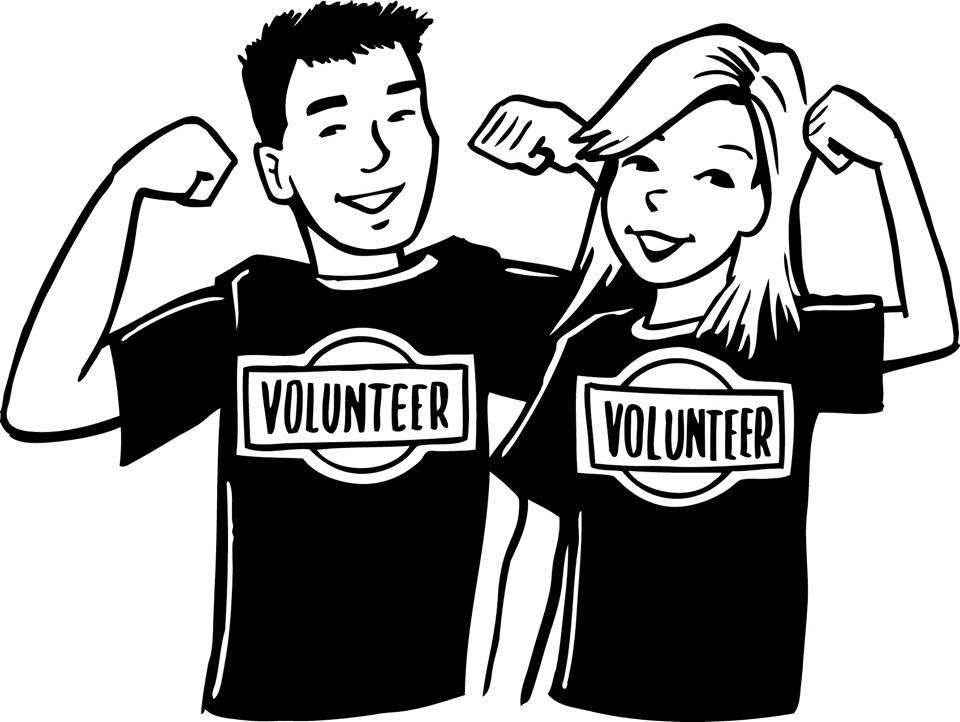 Volunteer clipart black and white