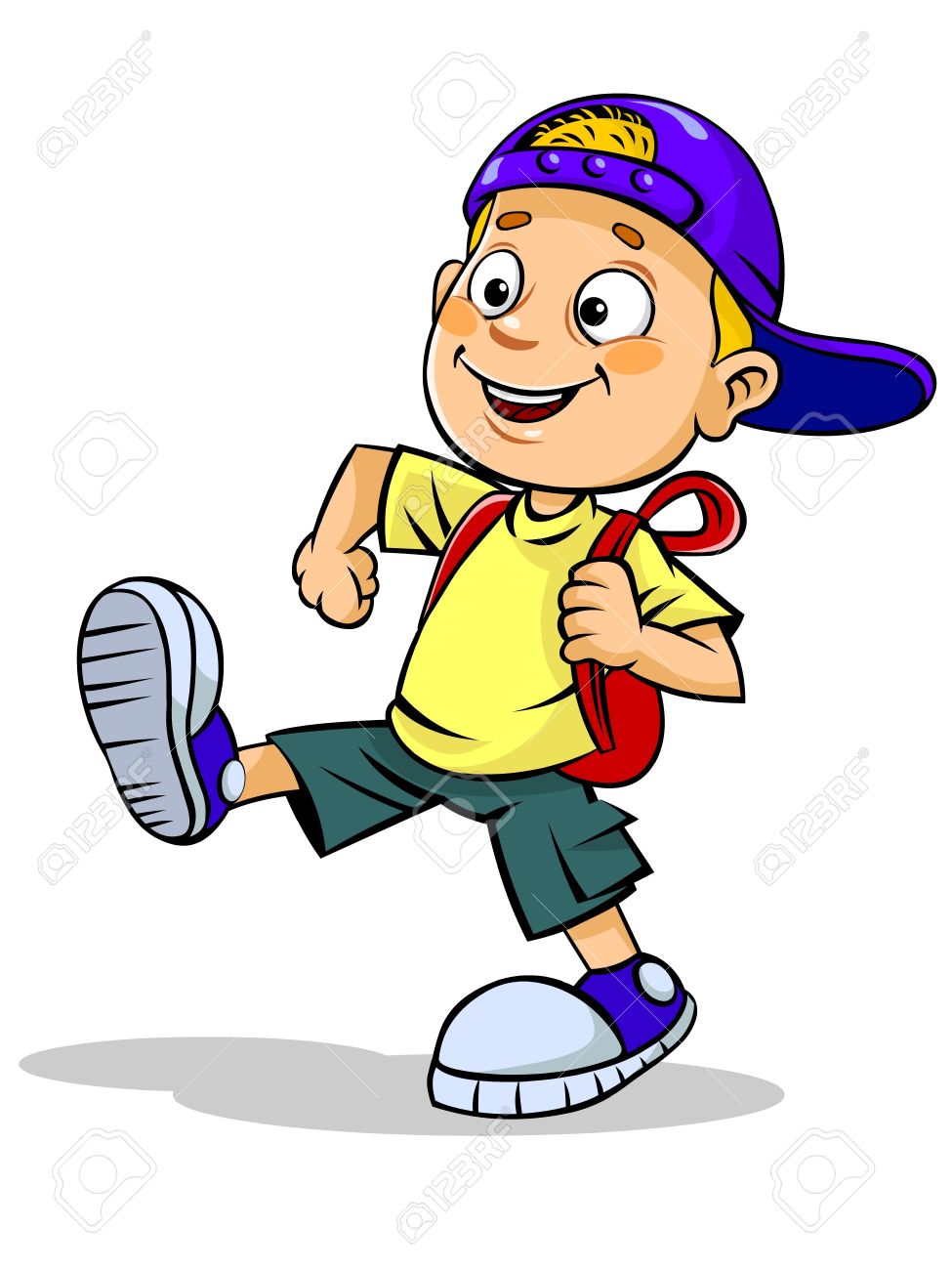 Boy walking clipart