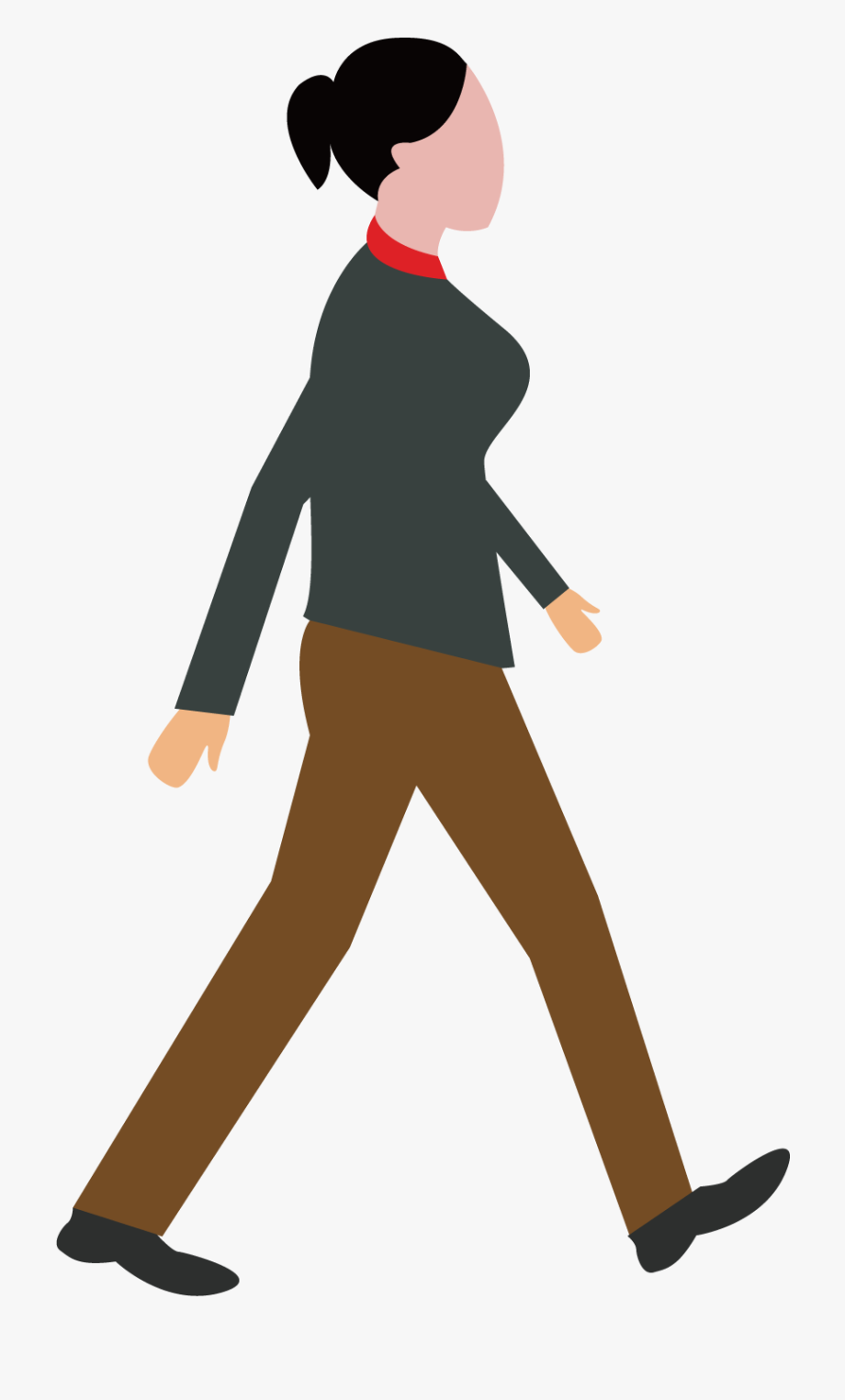 Clipart Walking Female Walking