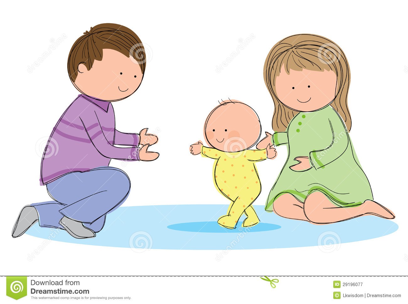 Walking baby clipart