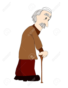 Old Man Walking Clipart