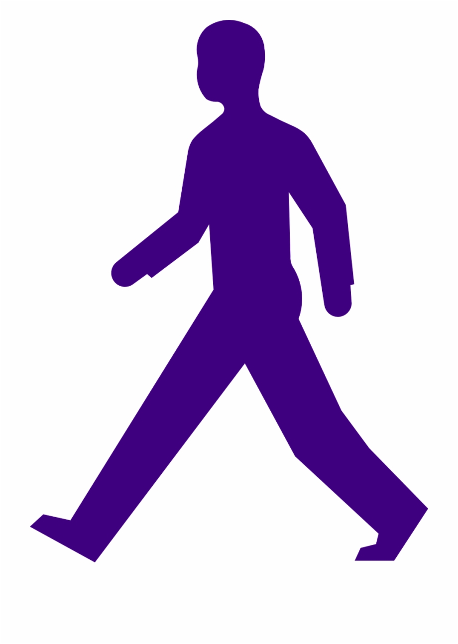 Man Walking Purple Silhouette Png Image
