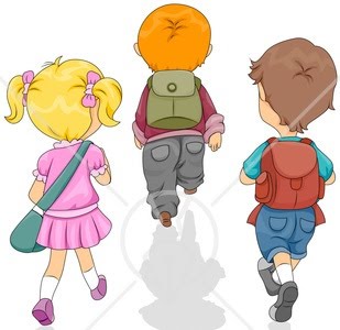 Children walking clip.