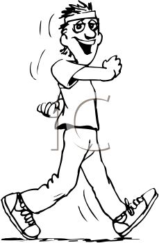 Walking clipart black and white