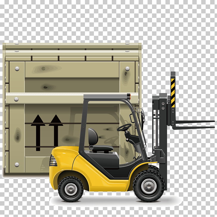 Forklift Drawing Illustration, Warehouse Forklift PNG